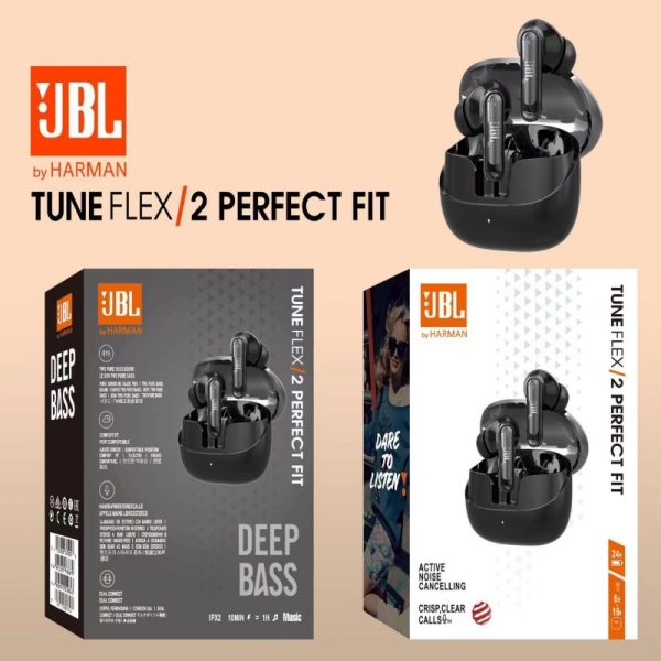 the new model is suitable for jbl flex 2 small crystal bean transparent in ear tws wireless bluetooth earphones cross border