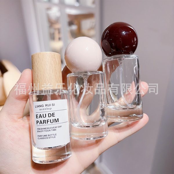 round cap, wooden lid, perfume water bottle, press spray bottle, 20ml cylindrical cosmetic replacement bottle, sample bottle, empty bottle