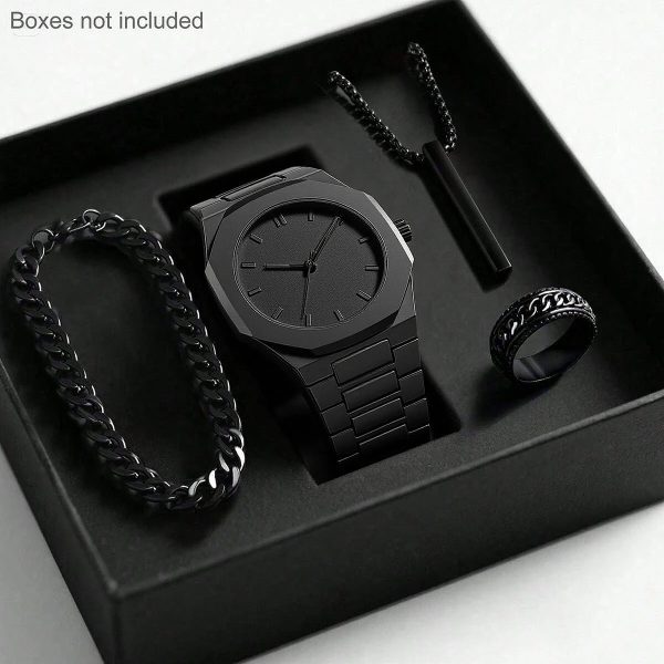 2025 autumn new men's watch, light luxury, niche, high end, simple and fashionable, quartz watch, black large dial